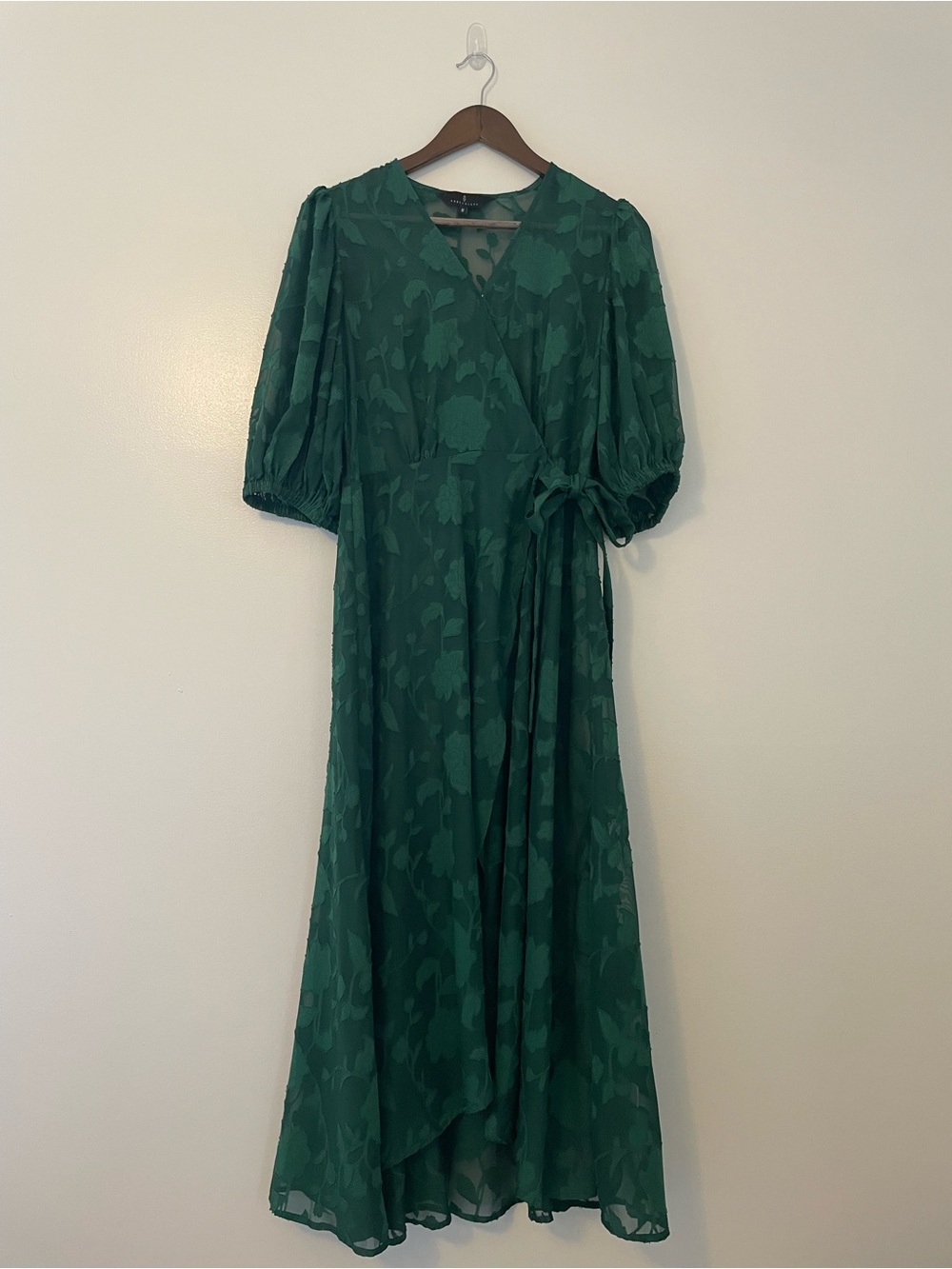 Abbey Glass Diane Emerald Cottagecore Occasion Floral Wrap Dress OVERLAY ONLY